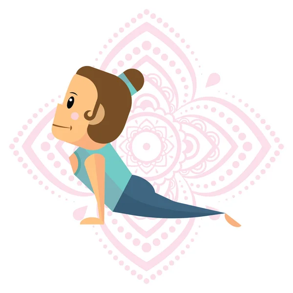 Yoga Woman Lotus Pose White Background — Stock Vector