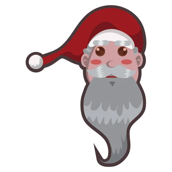 Санта Клаус Бородой Усами — стоковый вектор