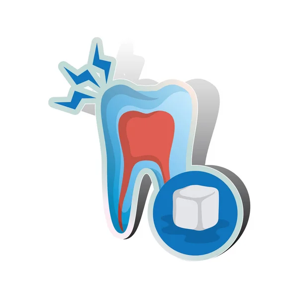 Ícone Plano Dental Ilustração Vetorial — Vetor de Stock