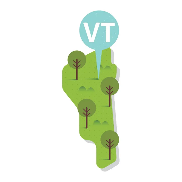 Estados Unidos Ícone Mapa Sinal Vetor Ilustração —  Vetores de Stock