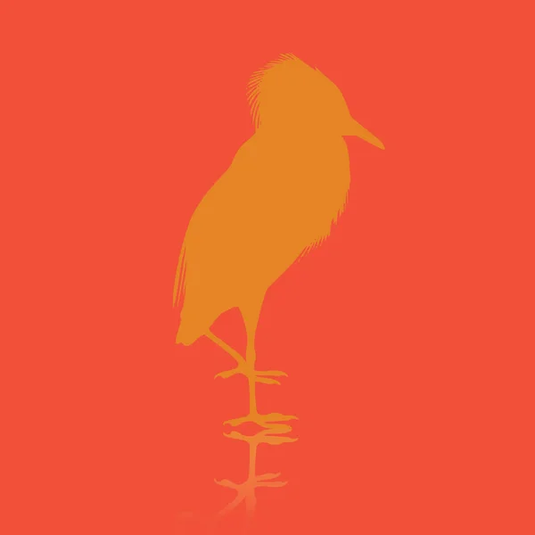 Vectorsilhouet Van Haan Een Vogel — Stockvector