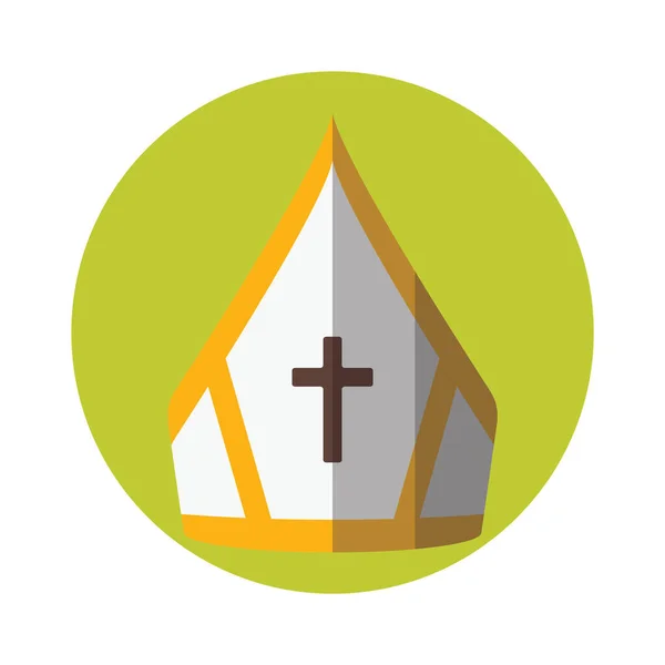 Ikone Der Kirche Flachen Stil Isoliert Auf Weißem Hintergrund — Stockvektor