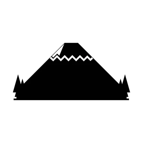 Mountain Silhouette Vector Icon — Stock Vector