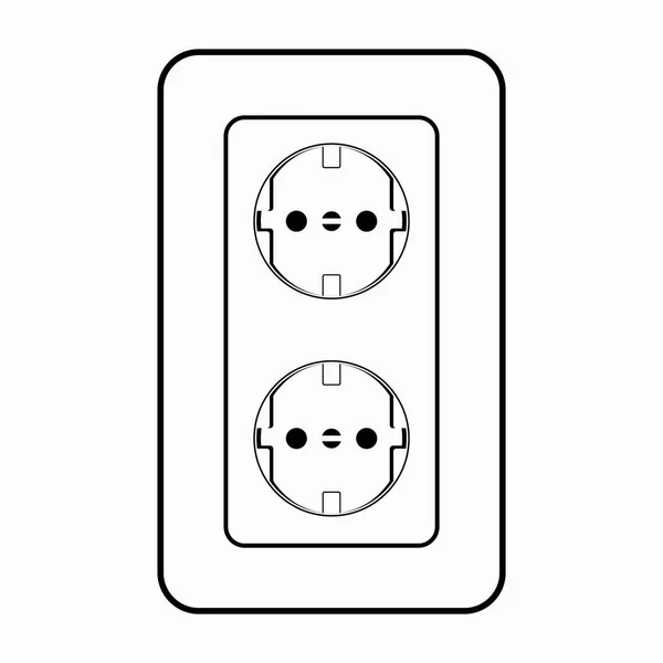 Elektrisches Steckersymbol Vektor Illustration — Stockvektor