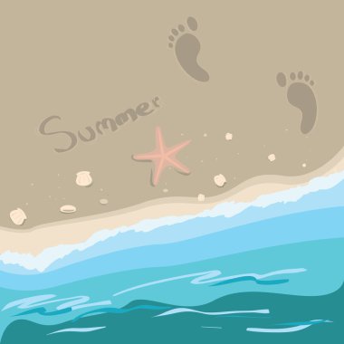 Deniz dalgalı bir arkaplanın vektör çizimi