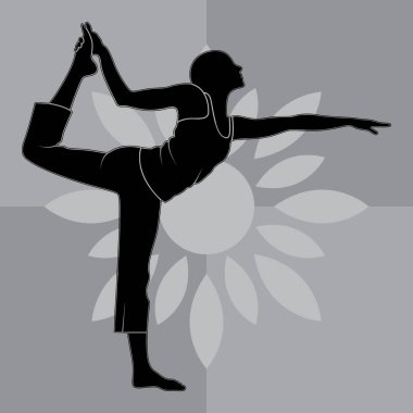 Yoga yapan kız renk vektörü çizimi yapıyor