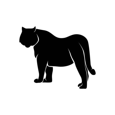 Beyaz arka planda siyah bir kedi silueti