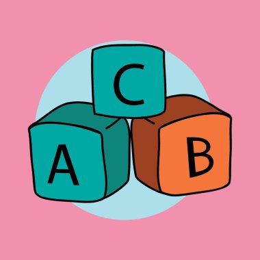 Alfabe oyunu için bir arkaplan vektör illüstrasyonu