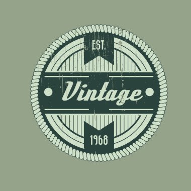 Arjantin metni, vektör illüstrasyonlu vintage pul veya etiket