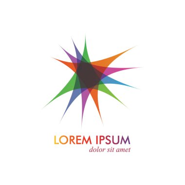 Geometrik şekilli soyut logo tasarım şablonu