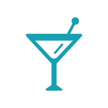 Kokteyl ikonu, yemek vektörü