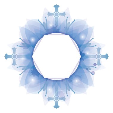 Mavi kar taneli soyut vektör arkaplanı