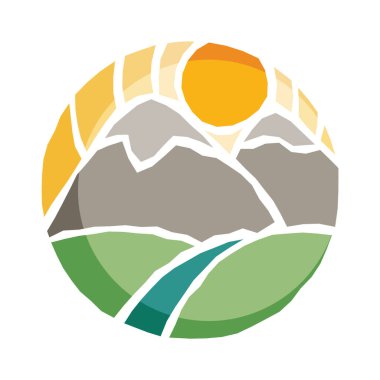 dağ manzarası ikonu vektör illüstrasyon tasarımı