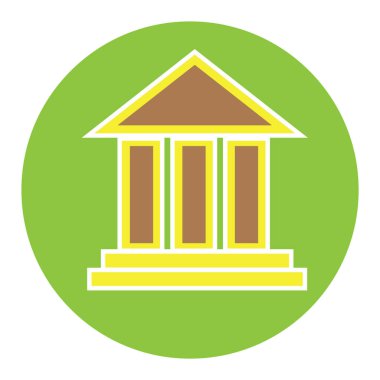 Banka binası simgesi, vektör illüstrasyonu