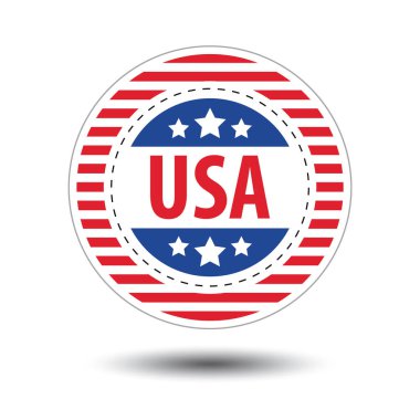 Ulusal sembollü Amerikan teması için renkli vektör illüstrasyonu