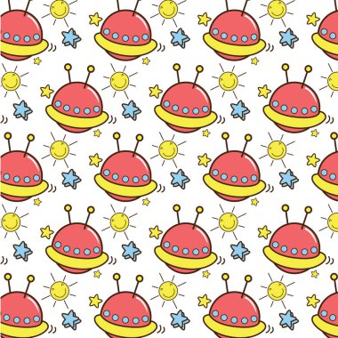 Komik karikatür yiyecekleri olan kusursuz vektör deseni