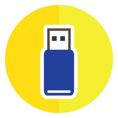 USB flash disk simgesi. vektör illüstrasyonu