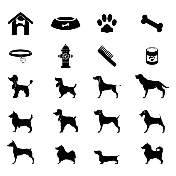 Hund Und Hunde Symbole Gesetzt — Stockvektor