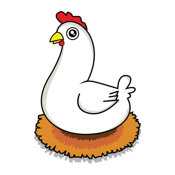 Vektor Illustration Gård Kyckling — Stock vektor