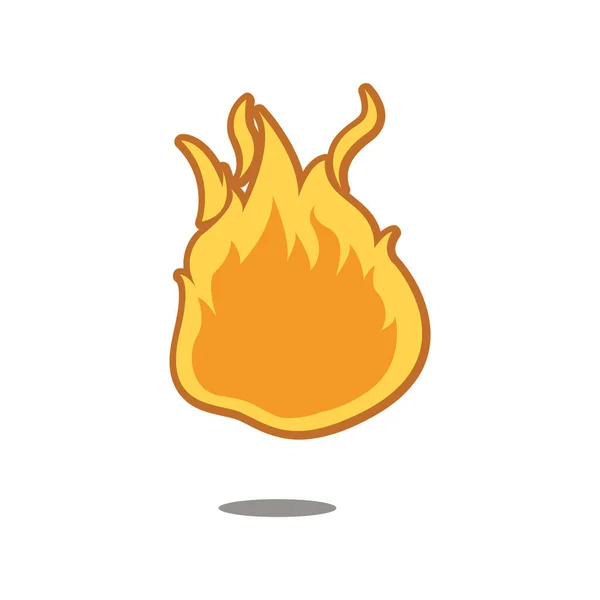 Fuego Llama Icono Estilo Dibujos Animados Aislado Sobre Fondo Blanco — Vector de stock