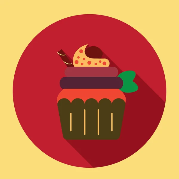 Vector Illustratie Van Cupcake Icoon — Stockvector