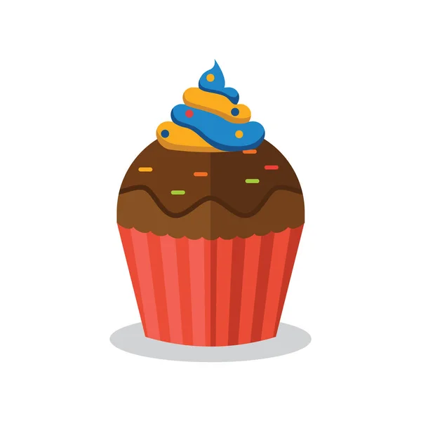 Delicioso Cupcake Icono Vector Ilustración Diseño — Archivo Imágenes Vectoriales