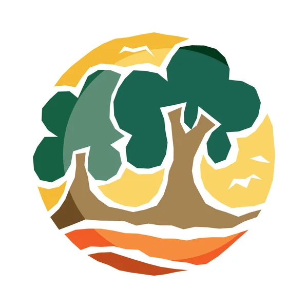 Vektorillustration Eines Logos Eines Baumes — Stockvektor