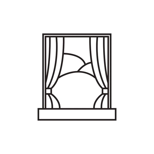 Vorhang Auf Schaufensterdekoration Vektorillustration — Stockvektor