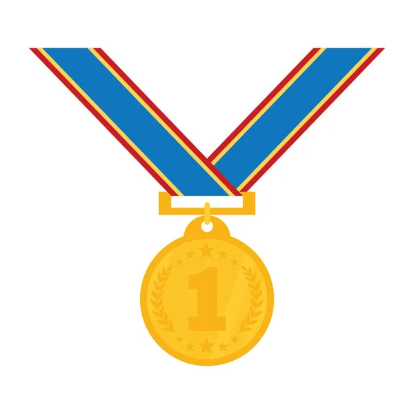 Icono Medalla Estilo Plano Aislado Sobre Fondo Blanco — Vector de stock