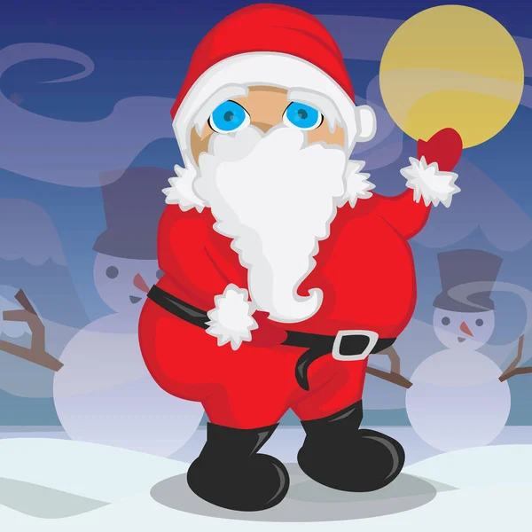 Santa Claus Con Bolsa Regalos Navidad — Vector de stock