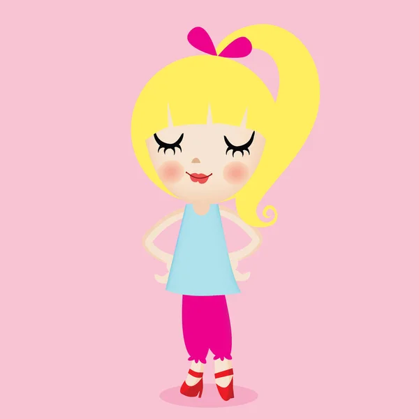 Cute Girl Avatar Icon Vector Illustration — Stock Vector