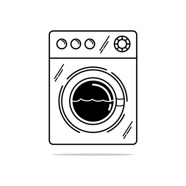 Washing Machine Icon Black Color Isolated White Background Vector Illustration — Stock Vector