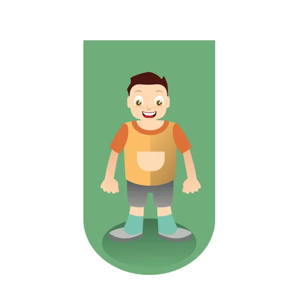 Zeichentrickfigur Eines Jungen Mit Baseballschläger — Stockvektor