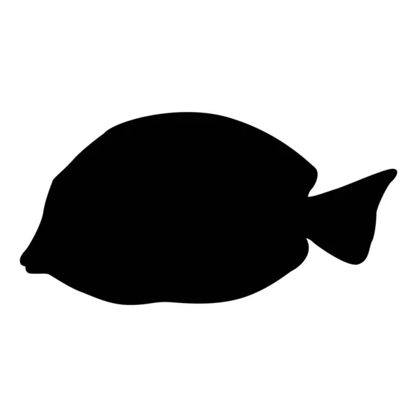 在白色背景上孤立的黑色的鱼图标 海鲜符号矢量图解 — 图库矢量图片