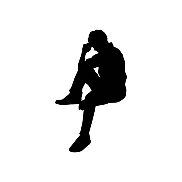 Silhouette Homme Avec Une Femme Noire Sur Fond Blanc — Image vectorielle