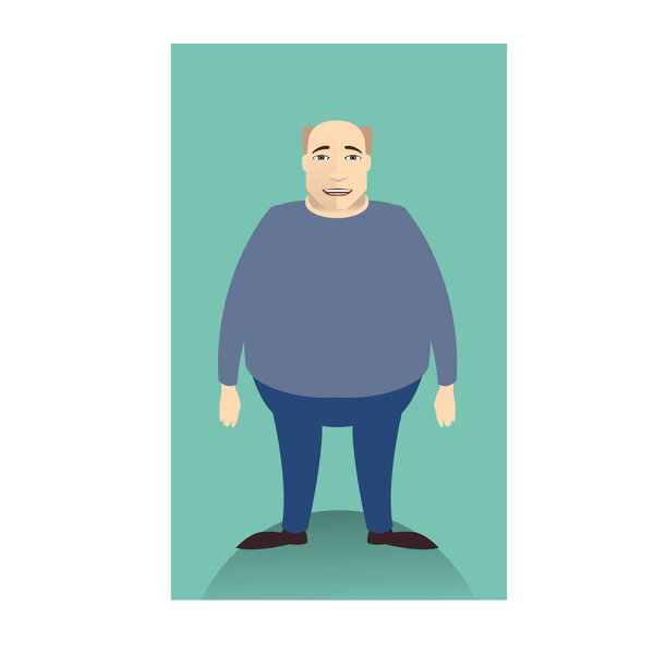 мультяшный персонаж человека с бородой и голубой рубашкой. векторная иллюстрация