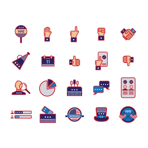 Bunte Vektorillustration Für Amerikanisches Thema Mit Nationalen Symbolen — Stockvektor