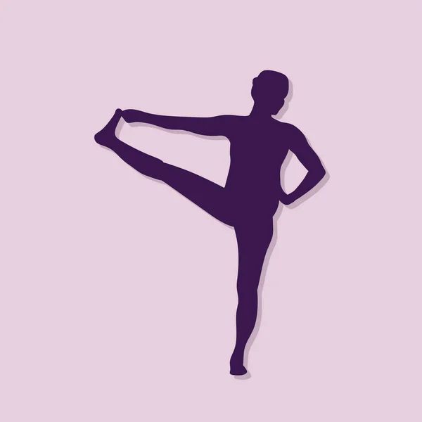 Silueta Una Mujer Pose Yoga — Vector de stock