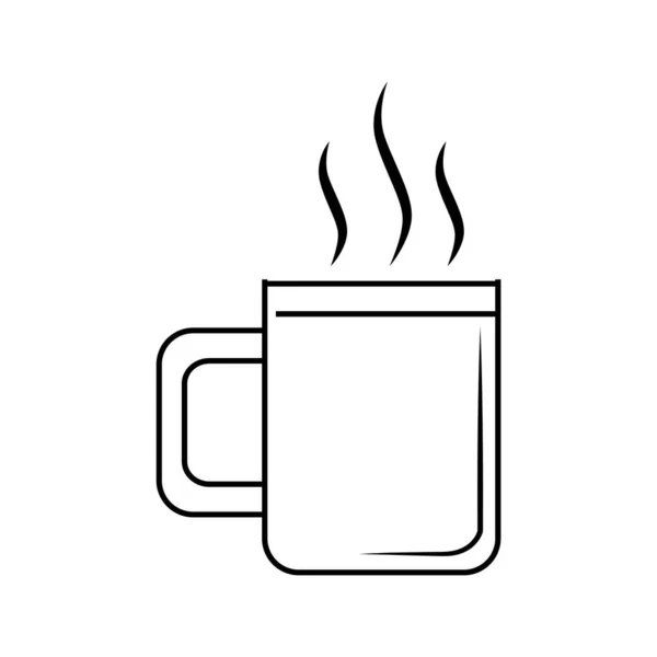 Kahve Fincanı Ikonu Web Için Sıcak Içecek Vektör Simgelerinin Düz — Stok Vektör