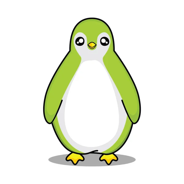 Grappige Cartoon Pinguïn Witte Achtergrond — Stockvector