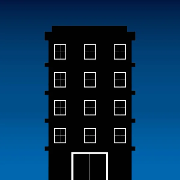 Silhouette Eines Hauses Mit Blauem Hintergrund — Stockvektor