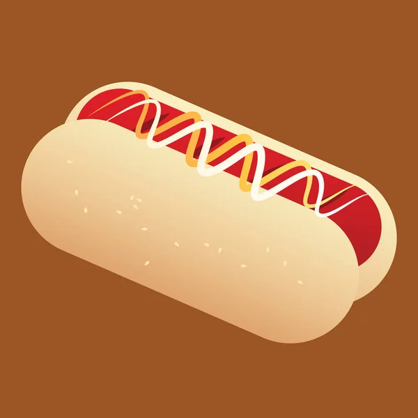 Illustrazione Vettoriale Hot Dog — Vettoriale Stock