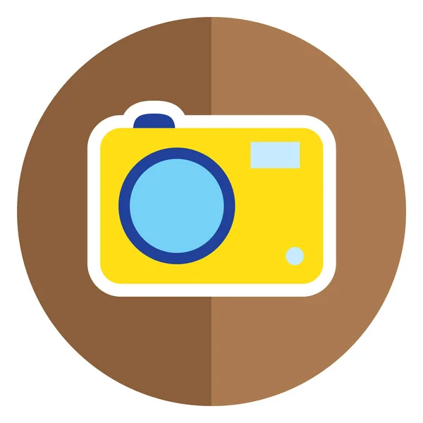 Camera Icoon Platte Kleur Cirkel Geïsoleerde Vector Illustratie Voor Web — Stockvector