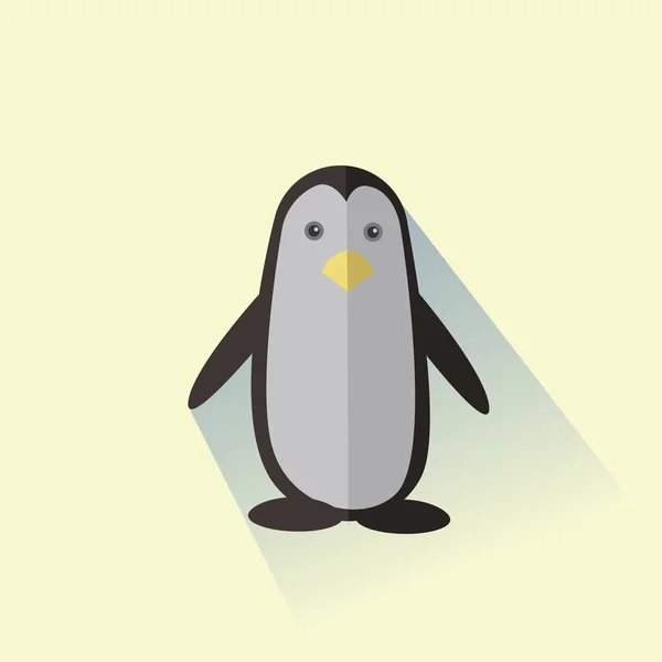 Pinguïn Icoon Platte Stijl Geïsoleerd Witte Achtergrond Vogel Symbool Vector — Stockvector