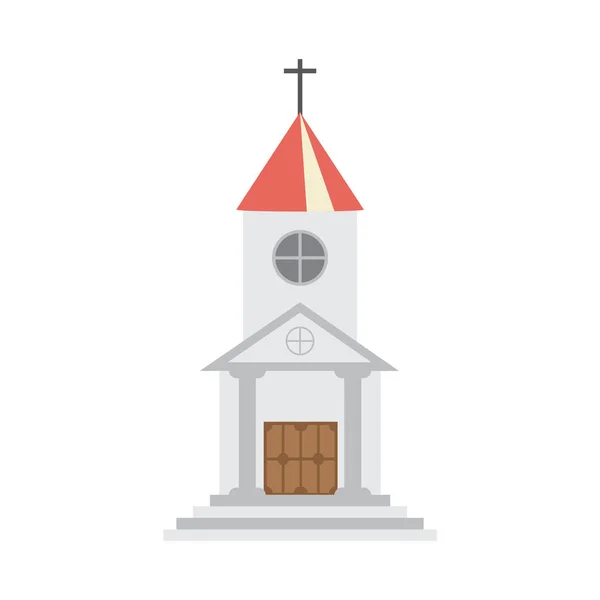Icono Iglesia Estilo Plano Aislado Sobre Fondo Blanco Religión Símbolo — Vector de stock