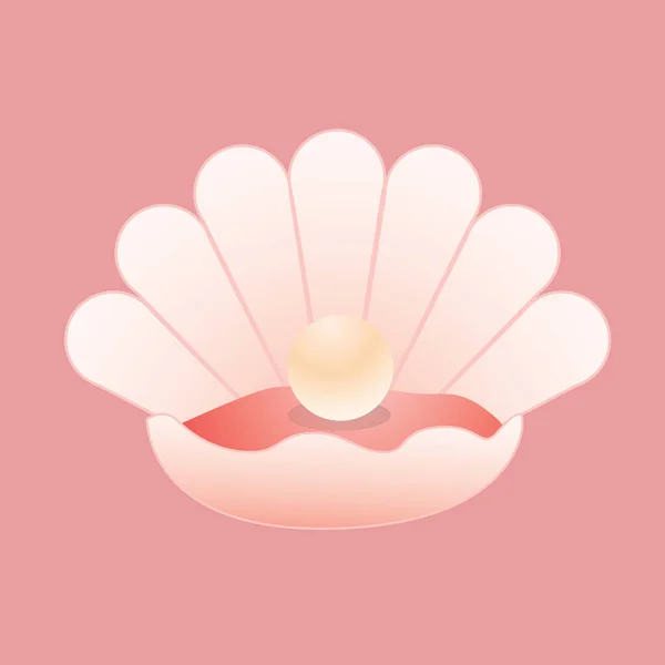 Lotus Shell Icon Pink Background — Stock Vector