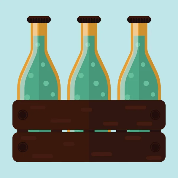 Vektor Illustration Flaskor Och Vin — Stock vektor