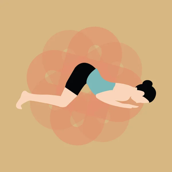 Vector Illustration Woman Doing Yoga Exercise — Stock Vector