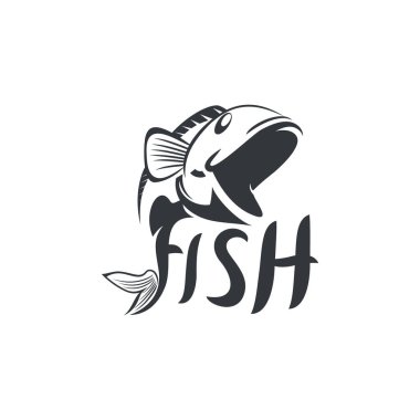 Bir köpekbalığı logosunun vektör çizimi