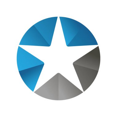 Modern mavi ve beyaz yıldız simgesinin vektör çizimi